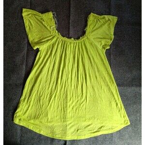 Shirt Size L New Derek Heart Womens Casual Style With Flutter Sleeves Green